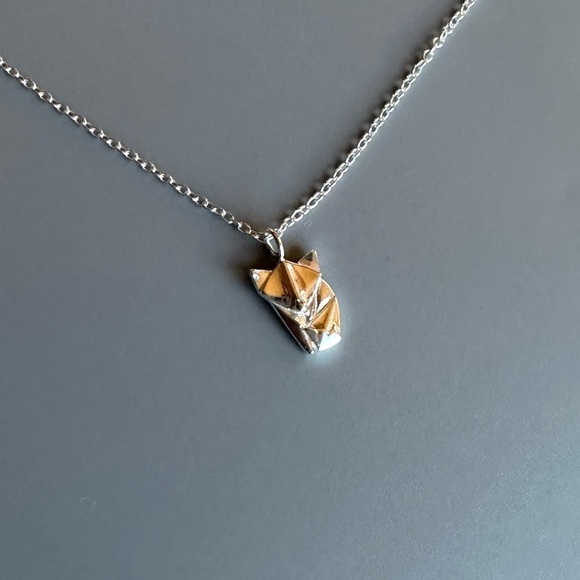 Sterling Silver Origami Fox Necklace - Picture 6 of 9